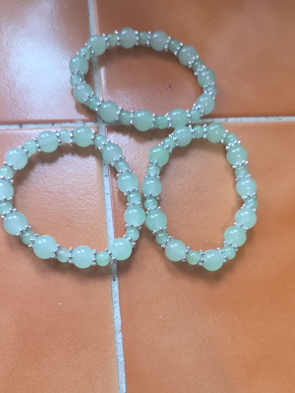3 GLASS BEAD BRACELETS